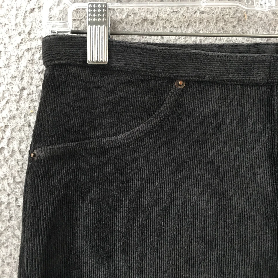 Hue Skinny Jegging Pants Womens (Actual 28X29.5) Black Mid Rise Pull On Corduroy - Image 3 of 4