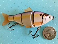 H20 Xpress 3.5” Ultimate Jointed Shad Bait Natural Shad Realistic Lure SWIMBAIT