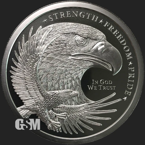 2 oz Double Eagle Flag of Strength Freedom Pride .999 silver bullion in Capsule