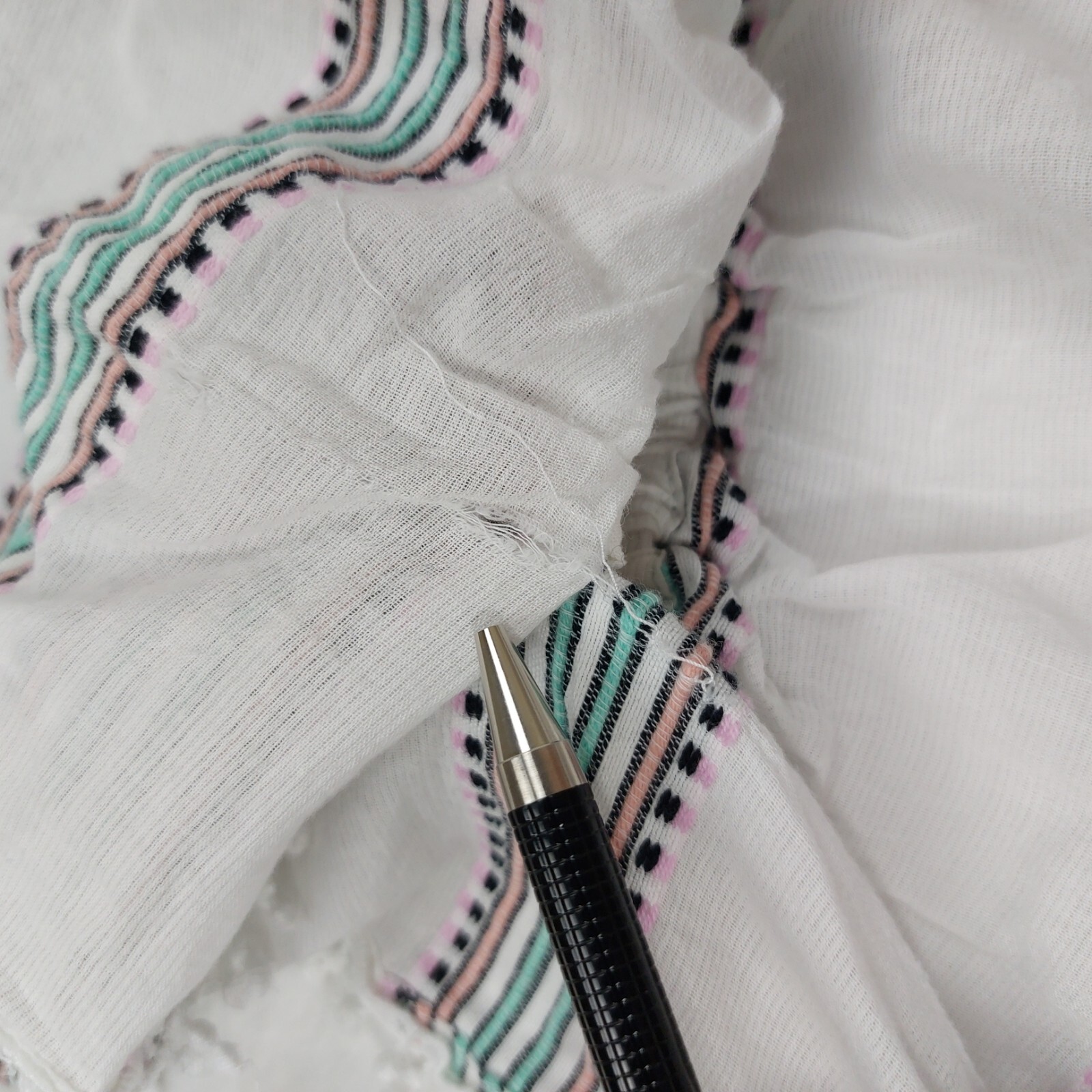 OLD NAVY WOMEN'S WHITE STRIPED PONCHO KAFTAN SWIM COVERUP 100percent COTTON SIZE XS image 9