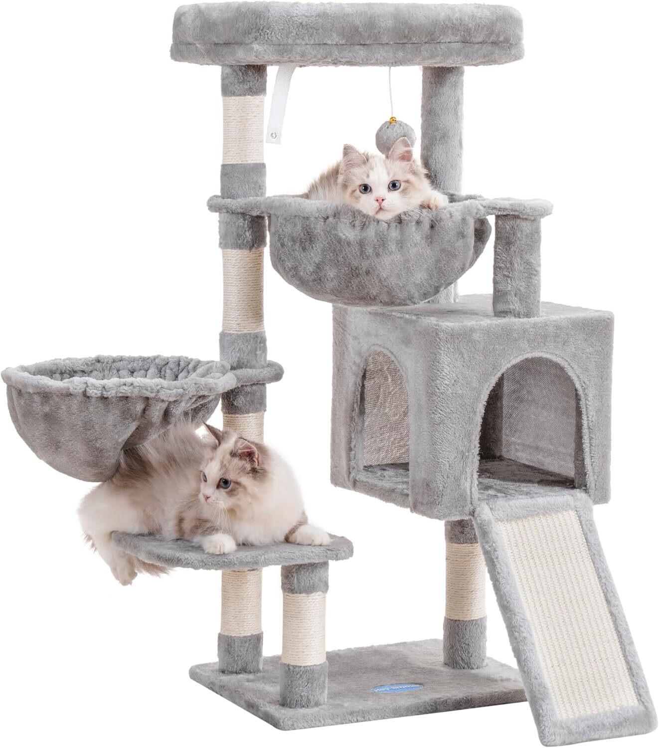 H&E Cat Tree with Large Padded Bed for Indoor Cats