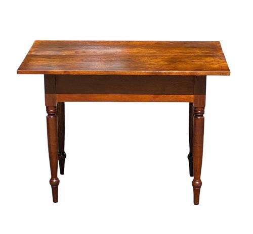 ANTIQUE QUEEN ANNE PENNSYLVANIA WALNUT COUNTRY TAVERN TABLE WITH CENTER DRAWER - Picture 10 of 13