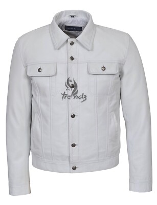 Herren TRUCKER Lederjacke hellbraun | weiches Echtleder klassische Westernjacke 1280