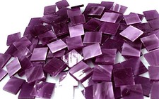 110 Mosaic Tiles 1/2" LOVELY PURPLE PANSY Wispy Transparent Stained Glass