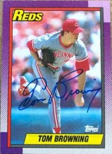 Tom Browning Autographed 1990 Topps #418
