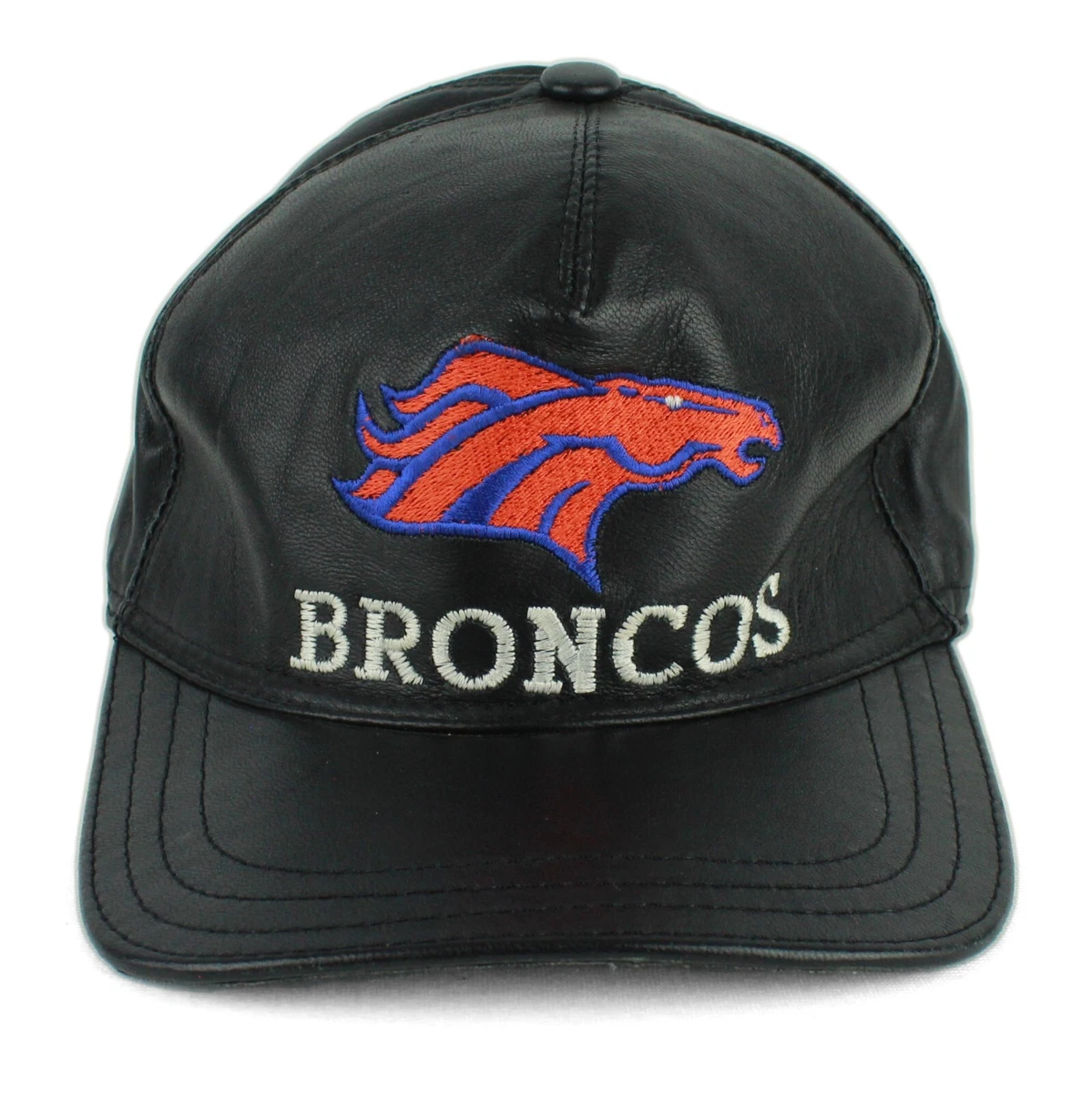 Denver Broncos Vintage 90 s Black Leather Strapback Hat eBay