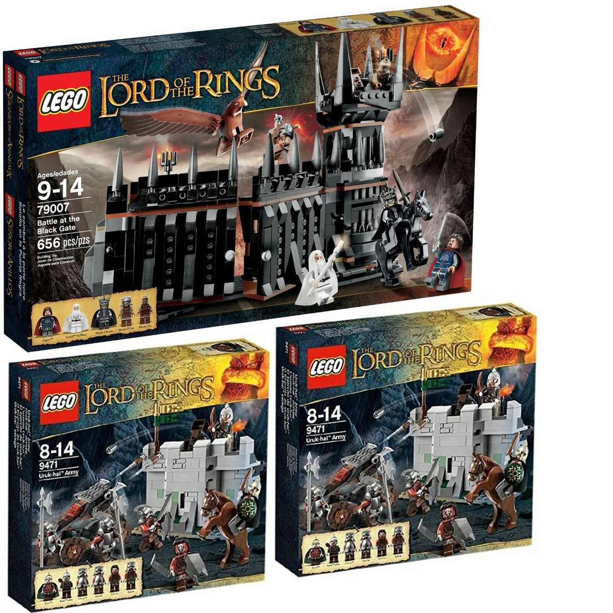 Lego Battle at the Black Gate 79007 and 2x Rohan Soldier Uruk-Hai Army 9471  NEW