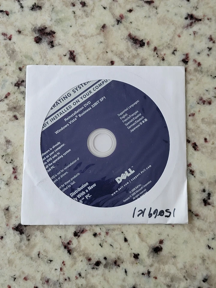 Dell Microsoft Windows Vista Business 32BIT SP1 Reinstallation DVD ☆ New ☆ - Image 3 of 3