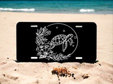 Beach Turtle Laser Engraved Front License Plate Looks Great On Your Vehicle Beach Turtle Laser Engraved Front License Plate Looks Great On Your Vehicle