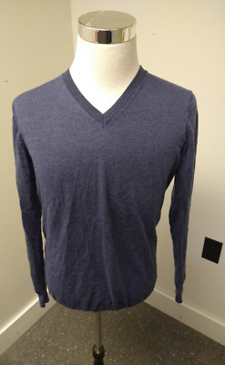 Joseph Abboud 100% Fine Merino Wool Knit Jumper Sweater Large Blue EUC