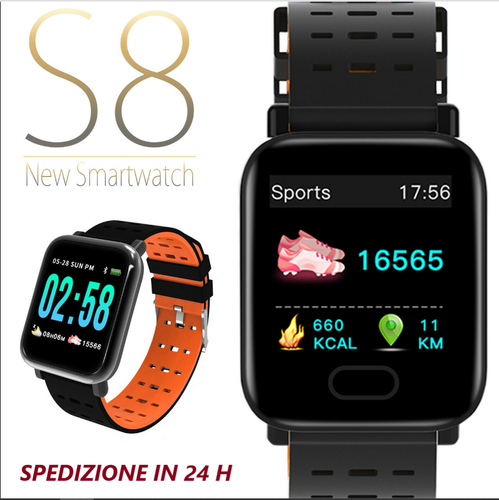 Smart Bracelet Smartwatch Bluetooth GPS cardiofrequenzimetro da polso sport  s8 | eBay