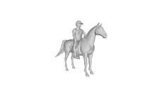 Printle M Homme 2975-Rider on Horse Polo Player Figure for Diorama Train Set