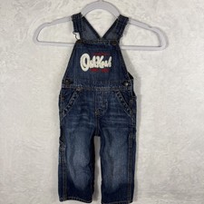 OshKosh B'Gosh Vestbak Denim Overalls Big Embroidered Logo 18 Months