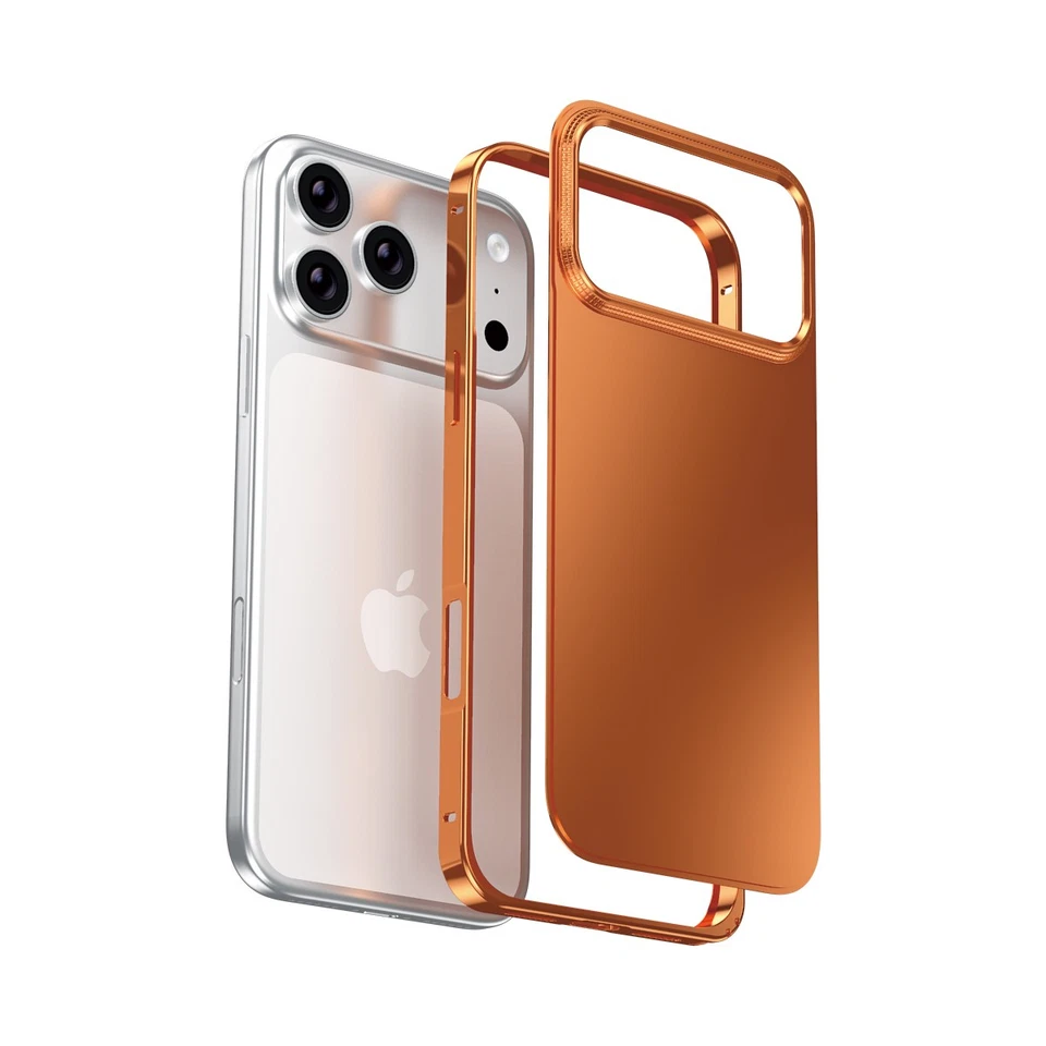 Funda Mate de Aleación con Marco de Metal para iPhone 17 Pro Max 16 15 14 Pro + Vidrio Templado Foto 3 de 4