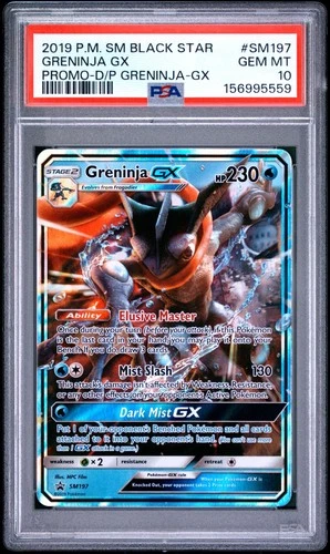 Greninja GX Pokemon Card (Black Star Promo SM197) GEM MINT PSA 10