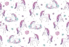 Fantasy Fabric  Dreamers Pink Purple Unicorn Toss  Benartex YARD