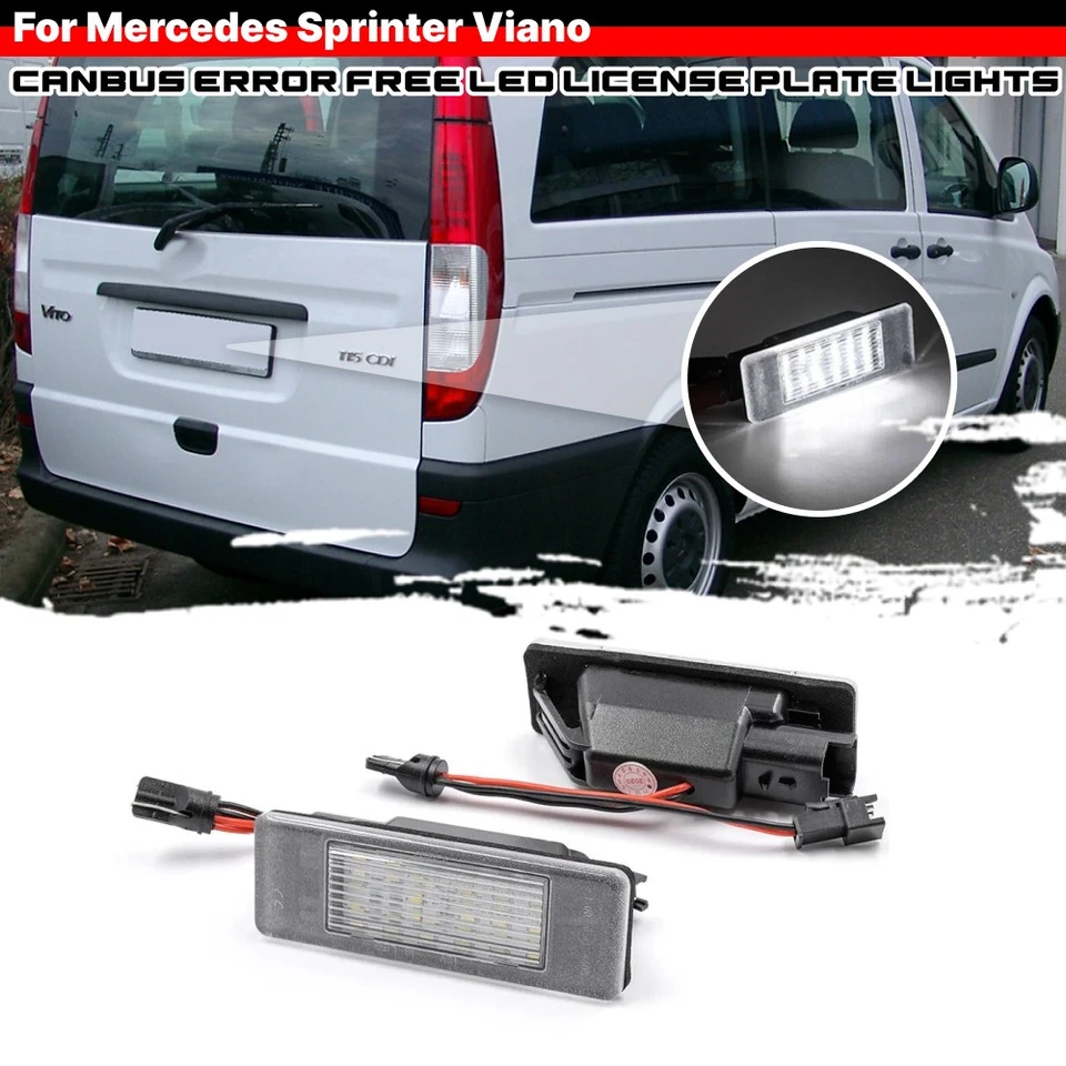 License Plate LED Light Lamp For Mercedes Benz Sprinter 906 Viano W639 Vito W639 - Image 3 of 4