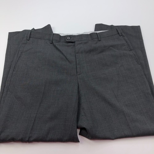 Zanella TODD 36 (Fits 36W 34L) MINT Flat Front Dress Pants Checkered Gray - Picture 3 of 12
