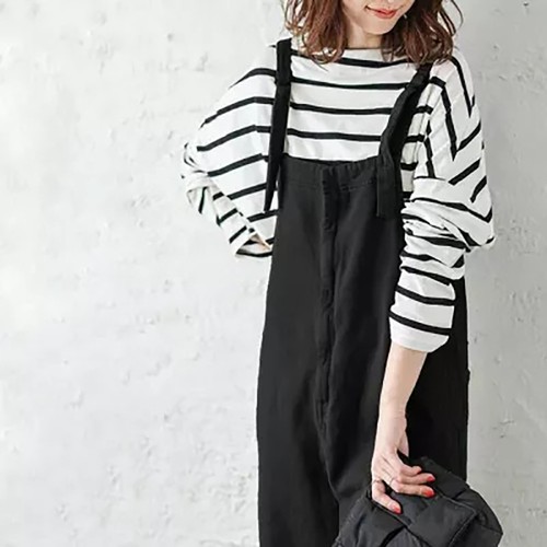 Womens Long Wide Leg Pants Loose Suspender Trousers Overall Jumpsuits Cargo Size - Bild 2 von 18