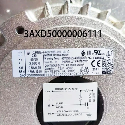 New CRBB/4-400/188 3AXD50000006111 230V 0.54/0.69KW Industrial control fan