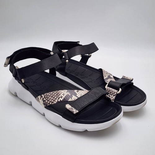 Cole Haan Zerogrand Strappy Women's 10B Sandals Snake Print Black White Shoe
