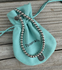 Tiffany  Co Return to Tiffany  Sterling Silver Heart Tag Bead Bracelet 7"