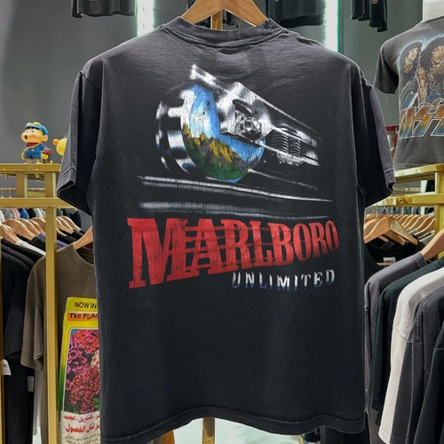 90s Marlboro Unlimited Railroad Faded T-Shirt Black XL