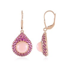 Peruanischer rosa Opal Rose Vermeil Ohrringe