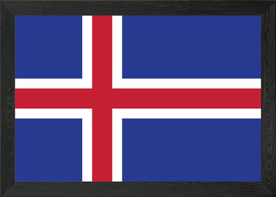 Island Flagge gerahmtes Wandbild Poster Leinwanddruck Bild