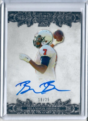 BRANDON BRIDGE 2015 Leaf Ultimate Draft SILVER ROOKIE AUTOGRAPH #/25 RC AUTO