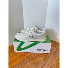 Tretorn Nylite Leather White/ Silver Women  s Size 9 Casual Sneakers