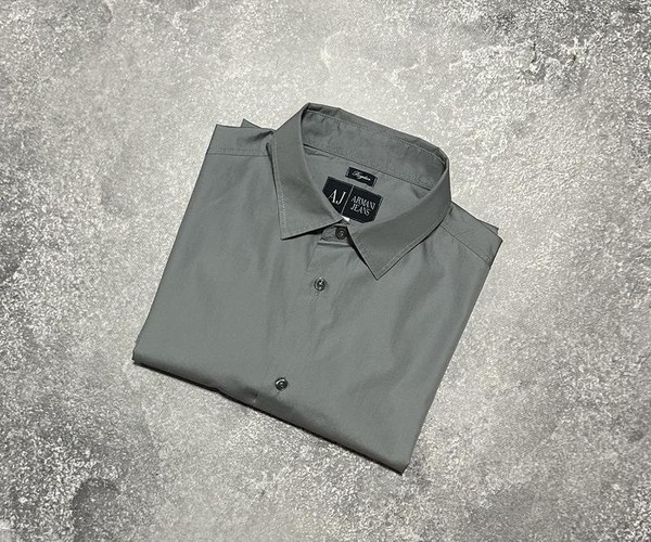 Men Armani Jeans Shirt Grey 40 /L / 48