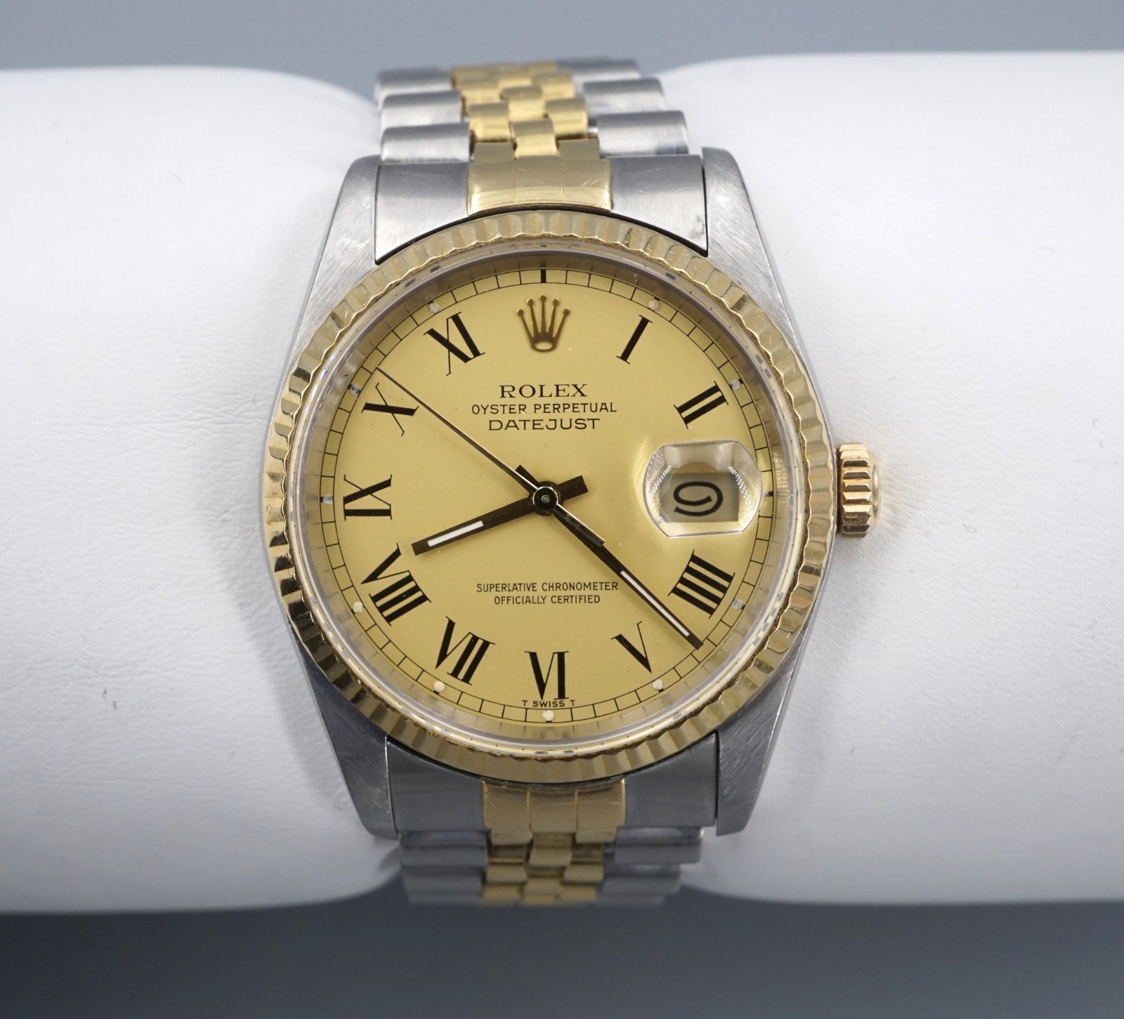 Rolex Datejust 16013 SS 18k 1988 Mens 36mm Jubilee Two Tone Quickset W1312