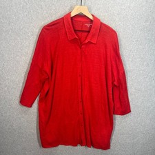 Eileen Fisher Linen Classic Collar Button Dow...