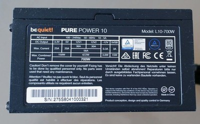 700W be quiet! Pure Power 10 * L10-700W * ATX PC Netzteil * BN275 * 80+ Silver