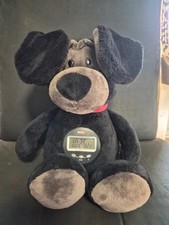Nici Plüsch Hund Wecker Good Morning Buddy Plüsch mit Uhr schwarz ca. 35 cm