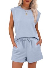 Two Piece Sets Women 2026 Summer Short Lounge Casual Beach Vacation Sweatsuits