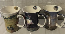 McIntosh Claude Monet ~ Poppies Lilies Parasol ~ Three (3) Coffee Mugs ~ England