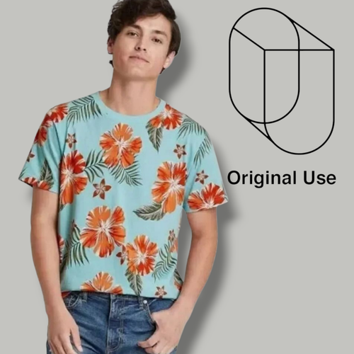 Original Use Men's tropical flowers blue Hawaiian shirt - small - Picture 6 of 7