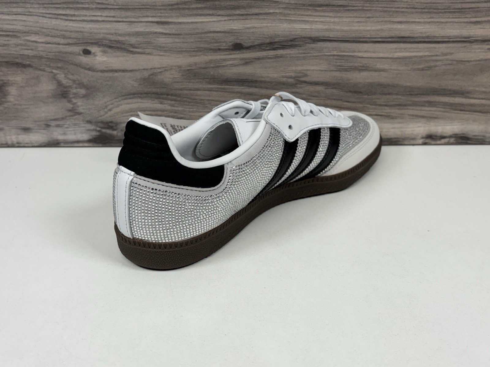 *NEW Women's Adidas Samba OG "Rhinestone" Crystal White Silver | IH9055 image 7