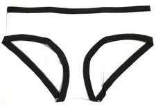 Victoria  s Secret Pink Seamless Hiphugger Panty White w/ Black Ribbed Medium NEW