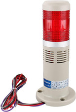 Alarm Warning Flashing Light 24V DC Industrial with Buzzer Bright Light Red LED