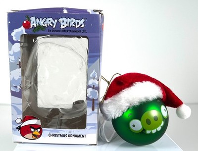 2012 Angry Birds Santa Pig Glass Ornament Video Game Funny Novelty App Rovio