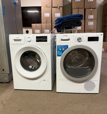 Bosch Washer Electric Ventless Dryer Package 24 inch WTW87NH1UC WGA14400UC
