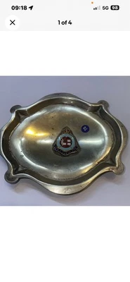 HMS Corinthian Pin Tray Silver Plated Enamel Royal Navy Insignia Badge - Image 1 of 3