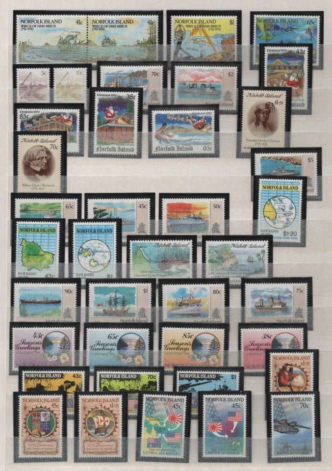 NORFOLK ISLAND COLECTION OF 235+ MINT NEVER HINGED STAMPS ON STOCK PAGES - Image 4 of 4