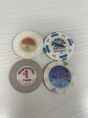 Lot of 4 $1 Las Vegas Casino Chips Tokens