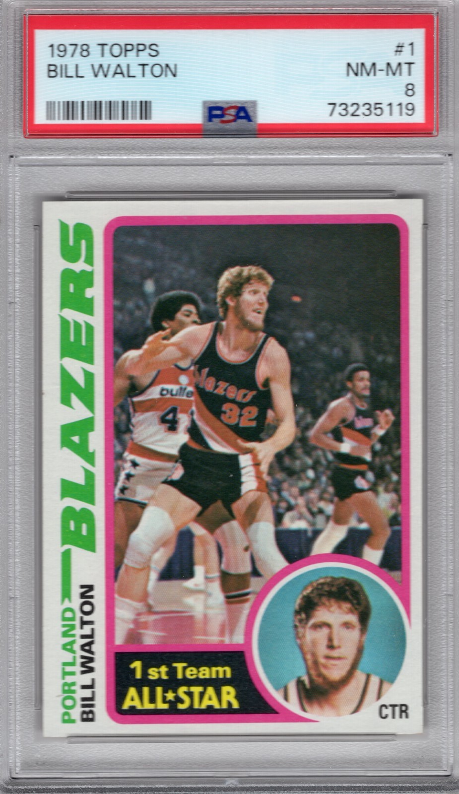 1978 TOPPS BASKETBALL #1 BILL WALTON PSA 8 NM/MT