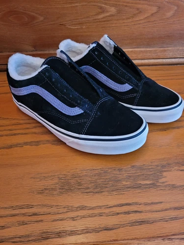 Vans Heiq Eco Dry suede Black Purple White platform sneakers Women's 6.5
