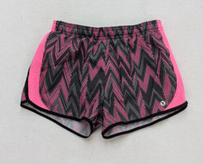 Xersion Girl's Athletic Shorts Size M 10/12 Pink Gray Print Liner Running
